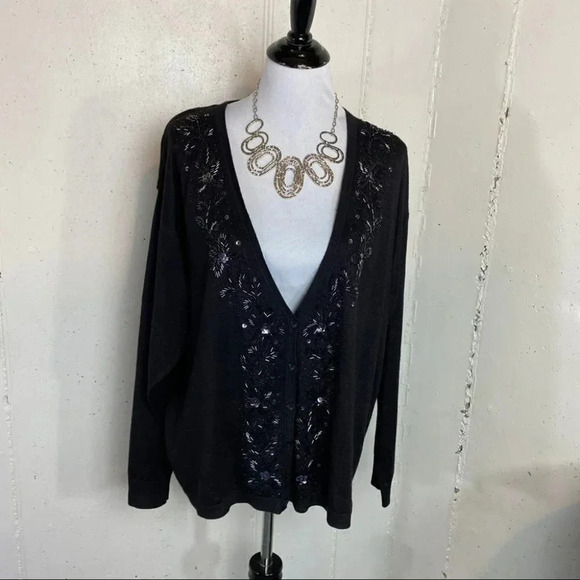 Stefano Basic‎ 22/24 sequin blk 2pc sweater - Picture 10 of 12